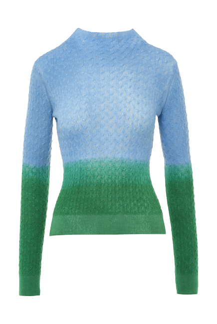 Gradient Cable Knit Sweater